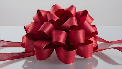 A beautiful luxurious crimsonred gift ribbon