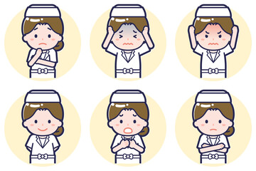 板前の女性のポーズセット_05