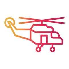 helicopter Line Gradient Icon