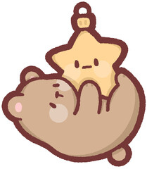 Christmas star ornament - grizzly bear
