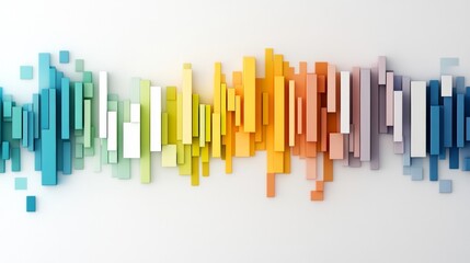 Obraz premium Colorful abstract sound wave visualization design.