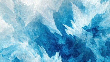 Fototapeta premium Crystallized abstract texture, icy blue and white, sharp and clean 