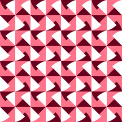 Seamless pattern with geometric motifs in three colors, pink tones