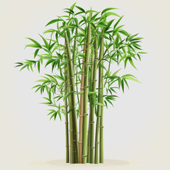Naklejka premium Lush Green Bamboo Forest with Tall Stalks and Vibrant Leaves Perfect for Nature, Tranquility, and Peaceful Scenery Illustrations in Various Creative Projects