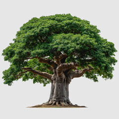 Fototapeta premium Majestic and Lush Green Tree with Widespread Branches Capturing Nature's Beauty and Providing Shade in a Serene Outdoor Environment