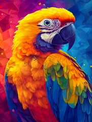 Obraz premium Vibrant Macaw Portrait Artistic Colorful Feathers