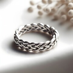 Naklejka premium braid ring on a white background 