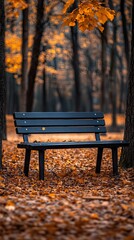 Bedroom bench isolated on autumn background