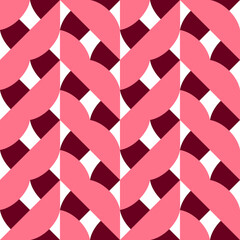 Fototapeta premium Seamless pattern with geometric motifs in three colors, pink tones