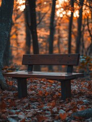 Bedroom bench isolated on autumn background