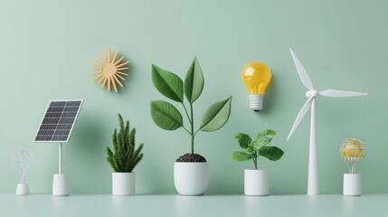 Explore innovative energy conservation techniques through paper cut style visuals for a sustainable future