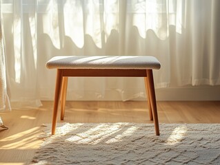 Bedroom bench isolated on cute background