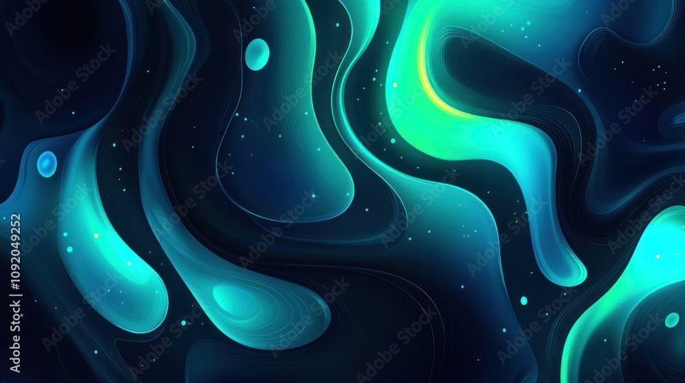 Poster Abstract fluid shapes in vibrant colors create a mesmerizing visual experience.