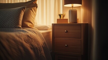 Bedside cabinet isolated on abstract background