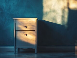 Bedside cabinet isolated on abstract background
