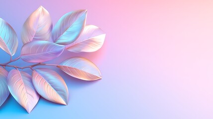 Fototapeta premium Nature-inspired colorful leaves digital art abstract background calm environment vibrant concept