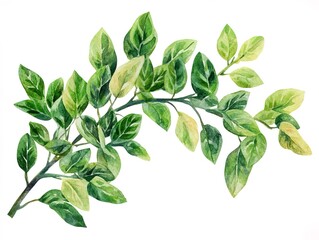 Obraz premium Greenery plant clipart for graphic resources in watercolor. isolate on white background 