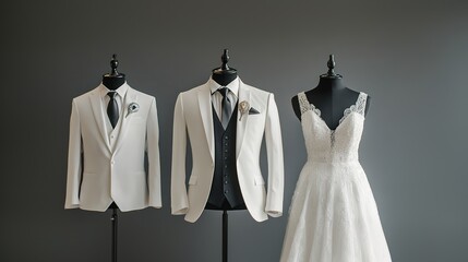 Groom Tuxedo Wedding Suits: Men's white two-piece groomsmen suit,