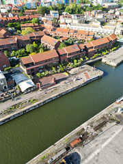 Aerial View of Cumberland Basin Central Bristol City of Southwest of England, Great Britain.