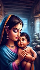 Shree Krishna for Janmashtami, Makhan Chor, Bal Krishna, Cute, Krishna with Yashoda Maa