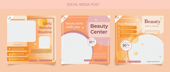  Beauty and spa center social media template design