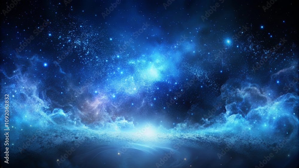 Wall mural a celestial landscape with shimmering stars and nebulous clouds, creating an ethereal and awe-inspir