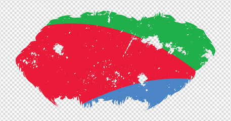 Eritrea national flag with distressed stroke brush effect on isolated background