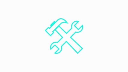 Obraz premium Hammer range icon animation on white background