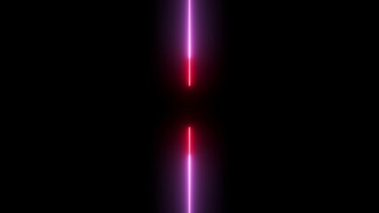 Seamless loop animation. neon line color animation on black background