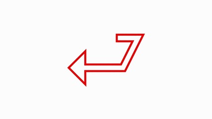 The road curves to the left arrow animation on black background.