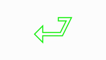 The road curves to the left arrow animation on black background.