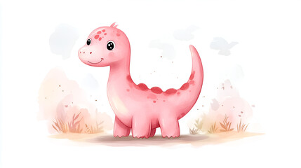 Obraz premium baby cute dinosaur on white background