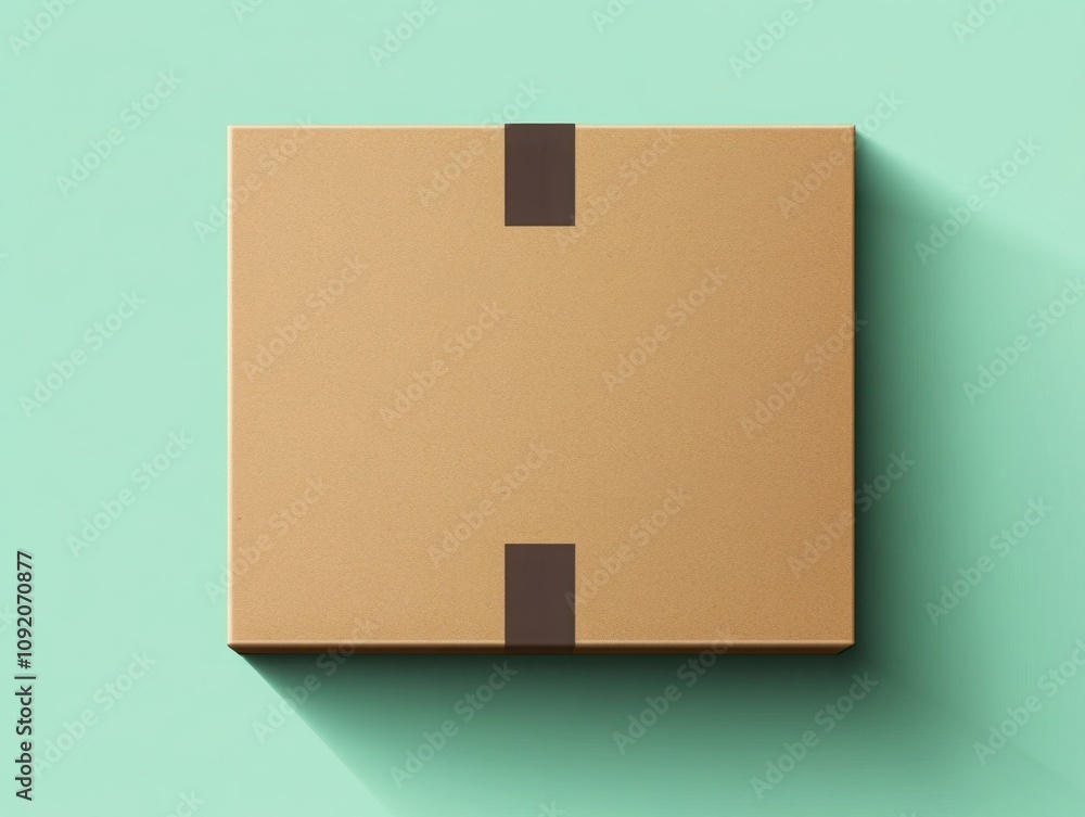 Poster simple modern package on soft mint background showcasing minimalist design and subtle shadows for e-