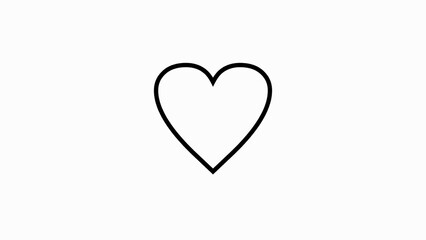 love icon Animated silver linear pounding heart. Looped video of beating heart.	