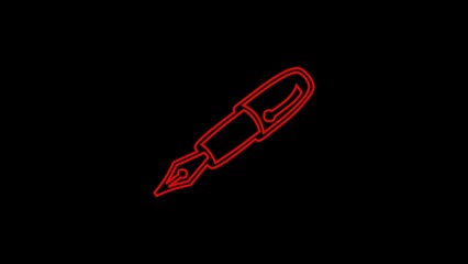 Animated of Pen icon motion graphic animation. pen, writing, signature, office	