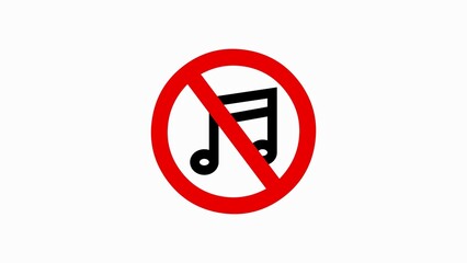 Music ban symbol. no music allowed sign	