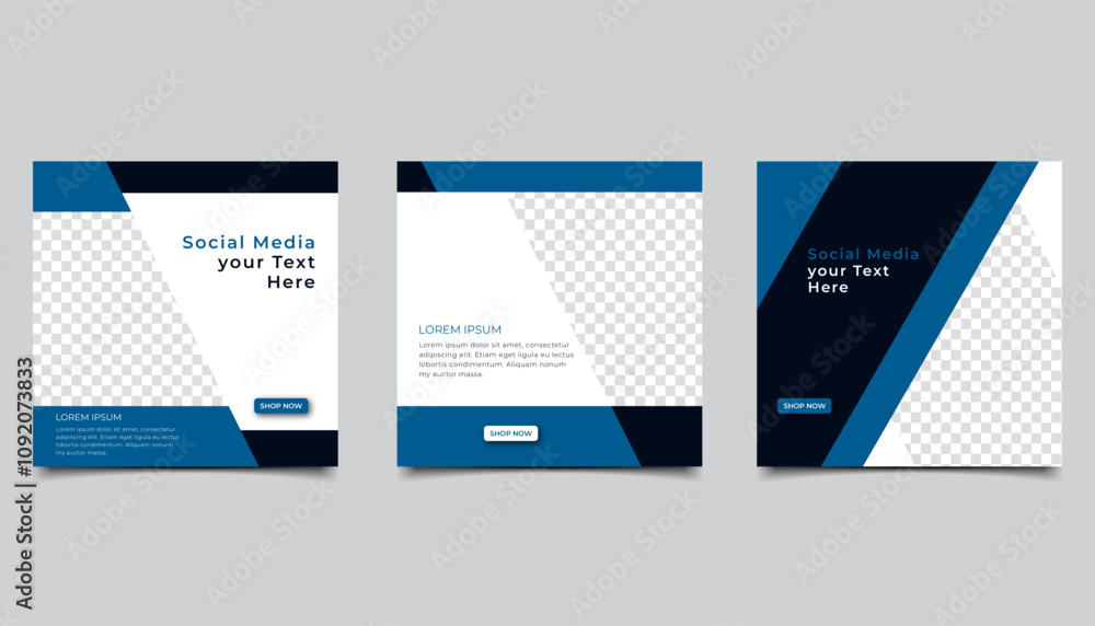 Wall mural set of editable minimal square banner template. suitable for social media post and web internet ads.