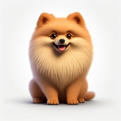 Obraz premium Cute Pomeranian Icon - Add warmth and joy to your designs with this charming character.