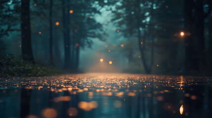 Obraz premium walking path at night 