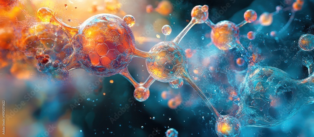 Aufkleber abstract 3d rendering of a molecule structure.