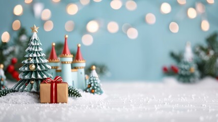 Obraz premium Festive holiday scene with decorations and gifts.