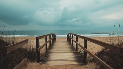 Fototapeta premium Wooden pier on the beach 
