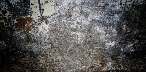 Obraz premium Gray grunge wall with cracks for backgrounds and overlays, Rustic grayscale coloured faded wooden subtle striped textured effect blank empty horizontal