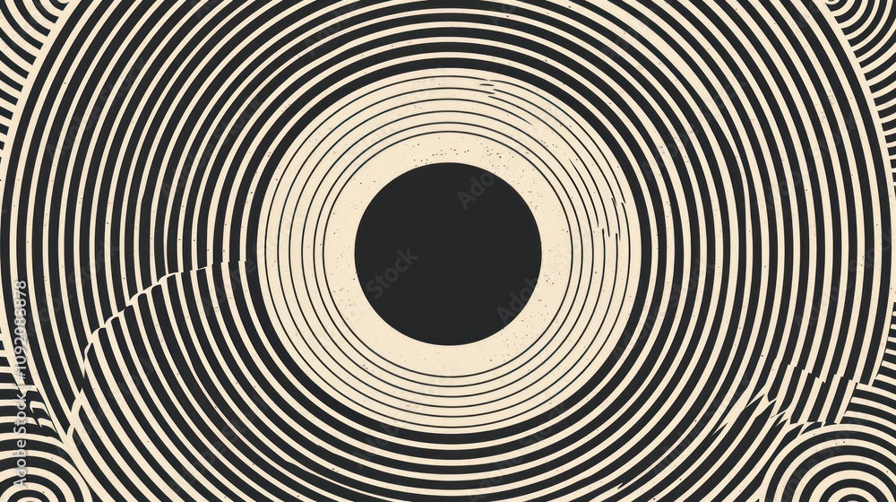 Poster Abstract concentric circles pattern background design.
