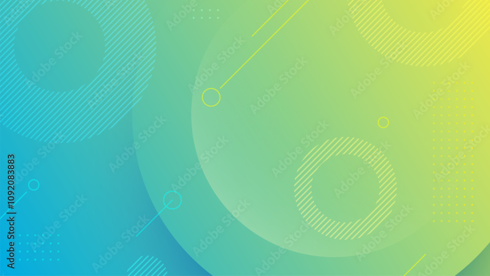 Poster abstract geometric background gradient circles shape composition design vector