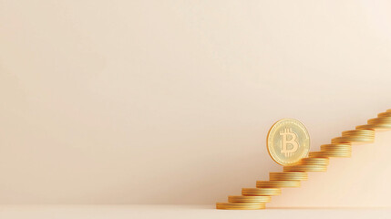 Obraz premium Bitcoin Stairway to Success 