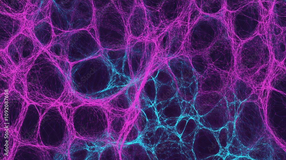 Poster Abstract representation of interconnected networks in vibrant colors.