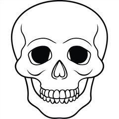 Obraz premium Black and White Smiling Skull Illustration