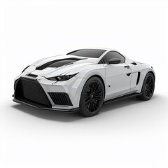 Luxury Sports Car Icon - Futuristic White Luxury Sports Car