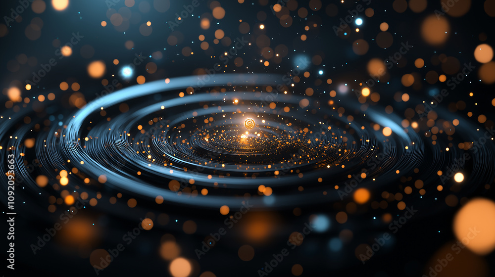 Fototapete cosmic abstract rendering of infinity with glowing particles and swirls